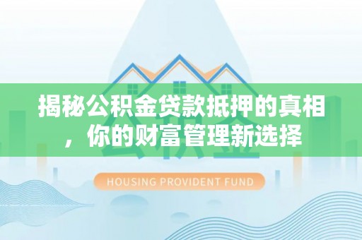 海原揭秘公积金贷款抵押的真相，你的财富管理新选择